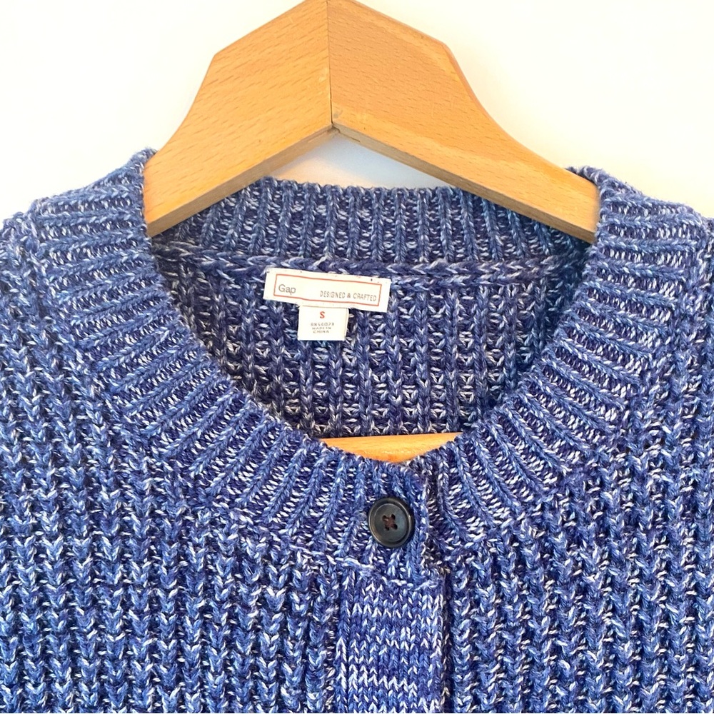 Gap Chunky Knit Multi-Blue Button-Front Cardigan.… - image 2